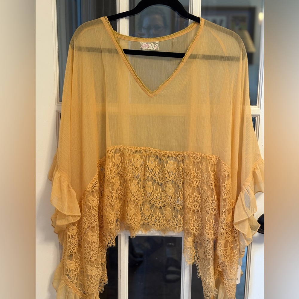 Free People Dance with me Sheer Poncho